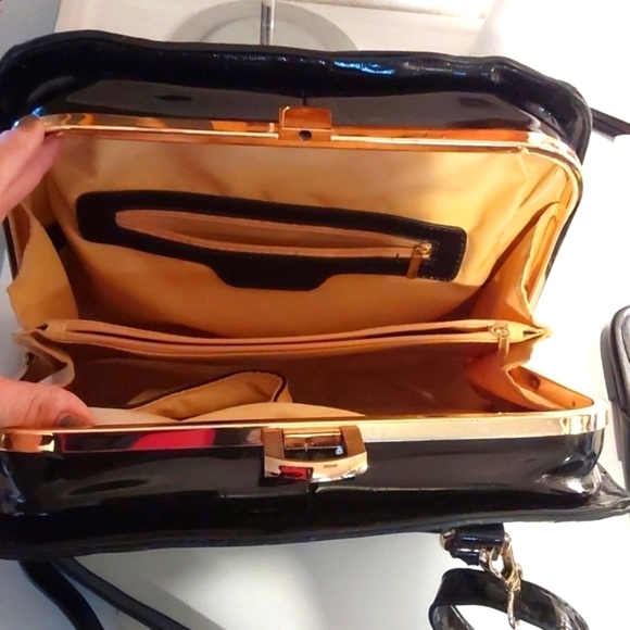 Animal Print Zebra Shoulder BAG Edgy Y2k Metal rose gold top Purse Mod Sz Medium - Picture 8 of 9